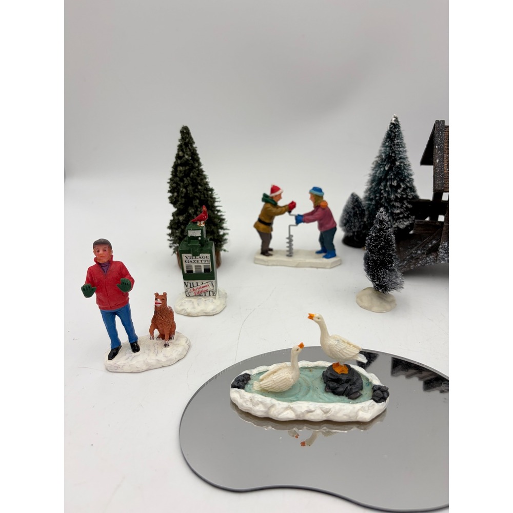 Lemax Christmas Village Misc Accessories Figurines Lot Bridge Light Up Campfire - Picture 3 of 5